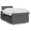 Image de vidaXL Sommier à lattes de lit avec matelas Gris foncé 120x200cm Tissu