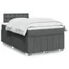 Image de vidaXL Sommier à lattes de lit avec matelas Gris foncé 120x200cm Tissu