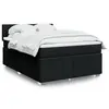 Image de vidaXL Sommier à lattes de lit avec matelas Noir 140x190 cm Tissu
