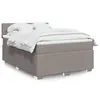Image de vidaXL Sommier à lattes de lit avec matelas Taupe 140x190 cm Tissu