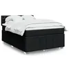 Image de vidaXL Sommier à lattes de lit avec matelas Noir 140x190 cm Tissu