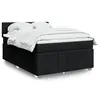 Image de vidaXL Sommier à lattes de lit avec matelas Noir 140x200 cm Tissu