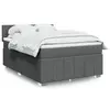 Image de vidaXL Sommier à lattes de lit avec matelas Gris foncé 160x200cm Tissu