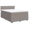 Image de vidaXL Sommier à lattes de lit avec matelas Taupe 160x200 cm Tissu