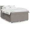 Image de vidaXL Sommier à lattes de lit avec matelas Taupe 160x200 cm Tissu