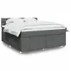 Image de vidaXL Sommier à lattes de lit avec matelas Gris foncé 180x200cm Tissu