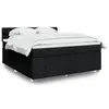 Image de vidaXL Sommier à lattes de lit avec matelas Noir 180x200 cm Tissu