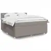 Image de vidaXL Sommier à lattes de lit avec matelas Taupe 180x200 cm Tissu