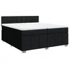 Image de vidaXL Sommier à lattes de lit avec matelas Noir 200x200 cm Tissu