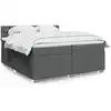 Image de vidaXL Sommier à lattes de lit avec matelas Gris foncé 200x200cm Tissu