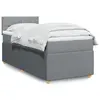 Image de vidaXL Sommier à lattes de lit et matelas Gris clair 90x190 cm Tissu