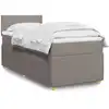 Image de vidaXL Sommier à lattes de lit avec matelas Taupe 90x190 cm Tissu