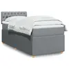 Image de vidaXL Sommier à lattes de lit et matelas Gris clair 90x190 cm Tissu