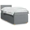 Image de vidaXL Sommier à lattes de lit avec matelas Gris clair 90x200 cm Tissu