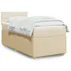Image de vidaXL Sommier à lattes de lit avec matelas Crème 90x200 cm Tissu