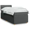Image de vidaXL Sommier à lattes de lit avec matelas Gris foncé 90x200 cm Tissu