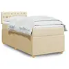 Image de vidaXL Sommier à lattes de lit avec matelas Crème 90x200 cm Tissu