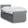 Image de vidaXL Sommier à lattes de lit avec matelas Gris clair 90x200 cm Tissu