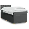 Image de vidaXL Sommier à lattes de lit avec matelas Gris foncé 90x200 cm Tissu