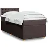 Image de vidaXL Sommier à lattes de lit avec matelas Marron foncé 90x200 cm