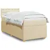 Image de vidaXL Sommier à lattes de lit avec matelas Crème 100x200 cm Tissu