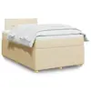 Image de vidaXL Sommier à lattes de lit avec matelas Crème 120x200 cm Tissu