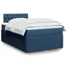 Image de vidaXL Sommier à lattes de lit avec matelas Bleu 120x200 cm Tissu