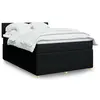 Image de vidaXL Sommier à lattes de lit avec matelas Noir 140x190 cm Tissu
