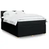 Image de vidaXL Sommier à lattes de lit avec matelas Noir 140x190 cm Tissu