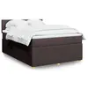 Image de vidaXL Sommier à lattes de lit avec matelas Marron foncé 140x190 cm