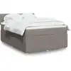 Image de vidaXL Sommier à lattes de lit avec matelas Taupe 140x190 cm Tissu