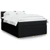 Image de vidaXL Sommier à lattes de lit avec matelas Noir 140x190 cm Tissu