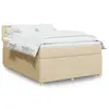 Image de vidaXL Sommier à lattes de lit avec matelas Crème 140x190 cm Tissu