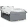 Image de vidaXL Sommier à lattes de lit avec matelas Gris clair 140x200cm Tissu