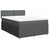 Image de vidaXL Sommier à lattes de lit avec matelas Gris foncé 140x200cm Tissu