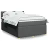Image de vidaXL Sommier à lattes de lit avec matelas Gris foncé 140x200cm Tissu