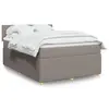 Image de vidaXL Sommier à lattes de lit avec matelas Taupe 140x200 cm Tissu