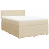 Image de vidaXL Sommier à lattes de lit avec matelas Crème 140x200 cm Tissu