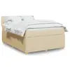 Image de vidaXL Sommier à lattes de lit avec matelas Crème 140x200 cm Tissu