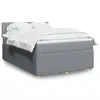 Image de vidaXL Sommier à lattes de lit avec matelas Gris clair 140x200cm Tissu