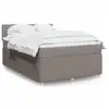 Image de vidaXL Sommier à lattes de lit avec matelas Taupe 140x200 cm Tissu