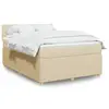 Image de vidaXL Sommier à lattes de lit avec matelas Crème 140x200 cm Tissu