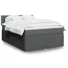 Image de vidaXL Sommier à lattes de lit avec matelas Gris foncé 140x200cm Tissu