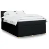 Image de vidaXL Sommier à lattes de lit avec matelas Noir 140x200 cm Tissu