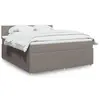 Image de vidaXL Sommier à lattes de lit avec matelas Taupe 180x200 cm Tissu