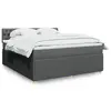 Image de vidaXL Sommier à lattes de lit avec matelas Gris foncé 180x200cm Tissu