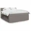 Image de vidaXL Sommier à lattes de lit avec matelas Taupe 180x200 cm Tissu