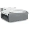 Image de vidaXL Sommier à lattes de lit avec matelas Gris clair 200x200cm Tissu
