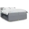 Image de vidaXL Sommier à lattes de lit avec matelas Gris clair 200x200cm Tissu