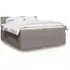 Image de vidaXL Sommier à lattes de lit avec matelas Taupe 200x200 cm Tissu